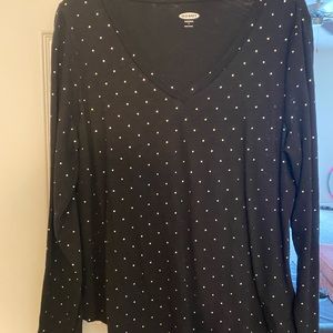 Old navy, long sleeve black poka dot top!
